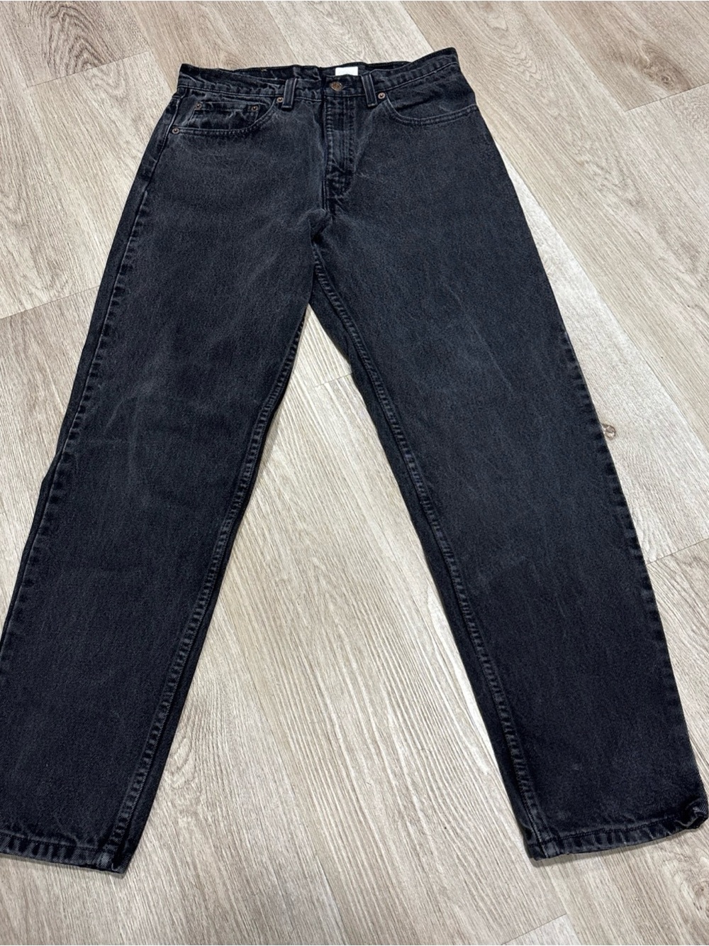 Vintage 90s Levis 550 Jeans Mens 32x31 Relaxed Taper Charcoal Black Made in USA